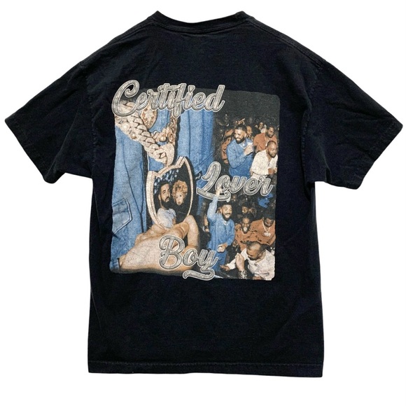 Hanes Drake Certified Lover Boy Graphic Tee Black Size Large Cotton Unisex - Picture 2 of 7